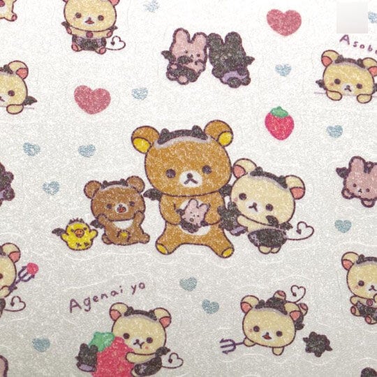 Glittriga stickers, Rilakkuma & Korilakkuma Halloween bats