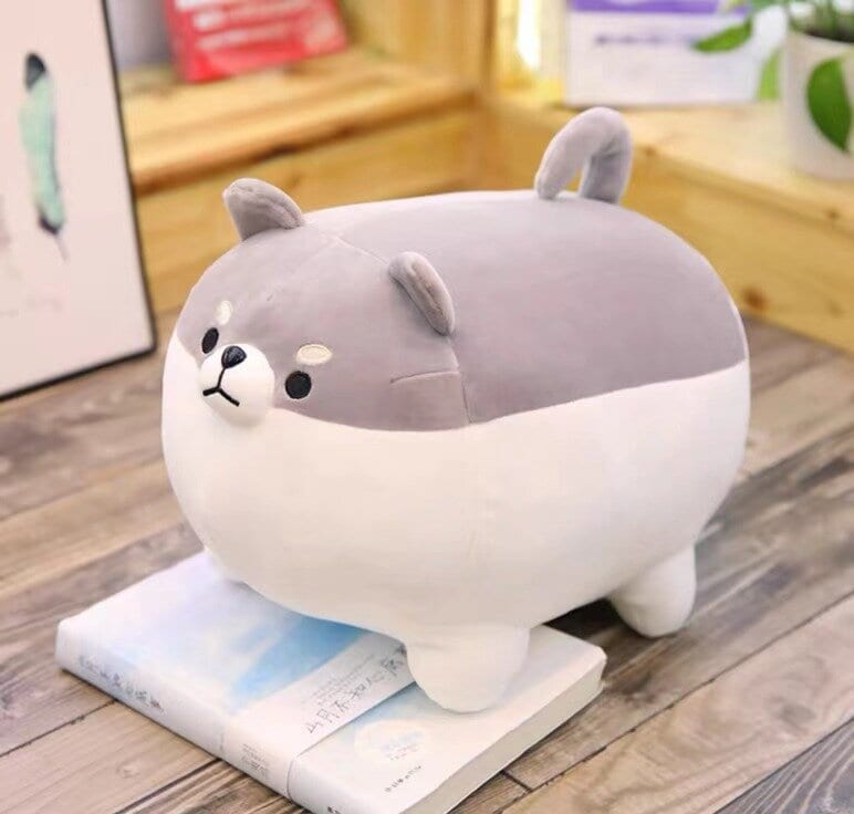 Liten grå Shiba-plushie 30cm
