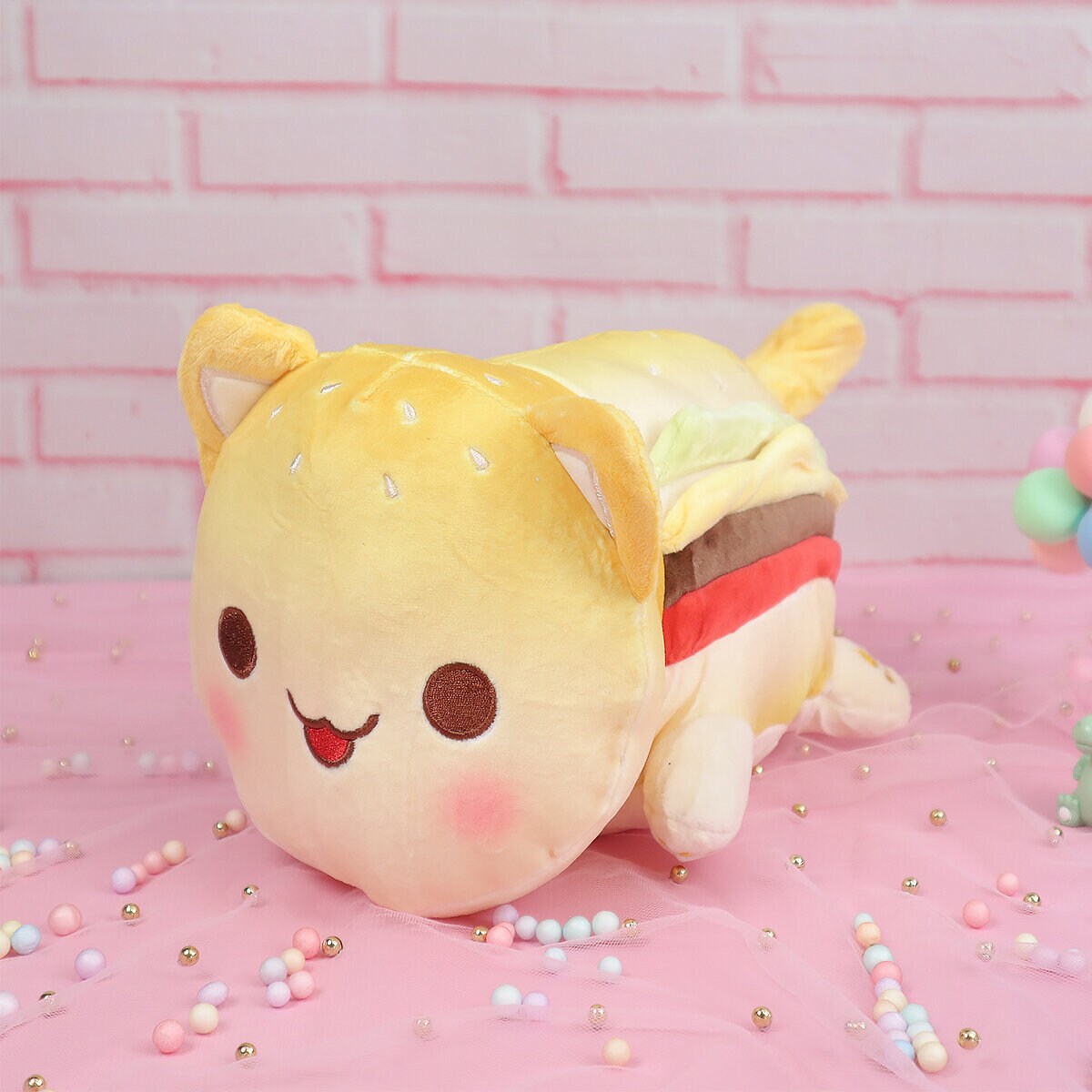 Plushie-katt hamburgare