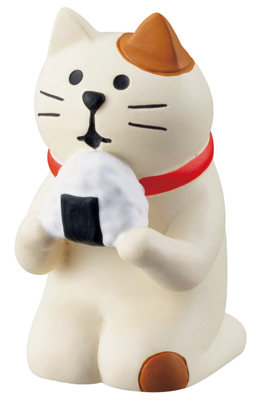 Figur, katt med risboll