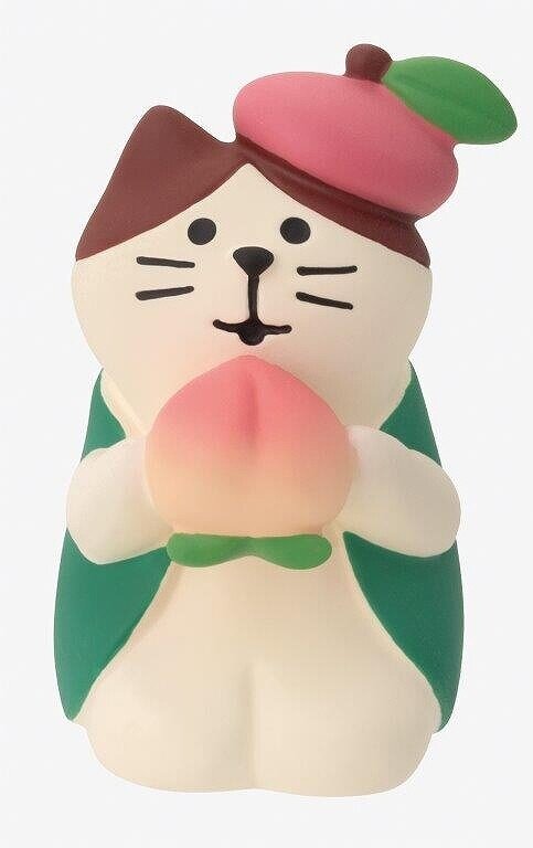 Figur, katt med persika