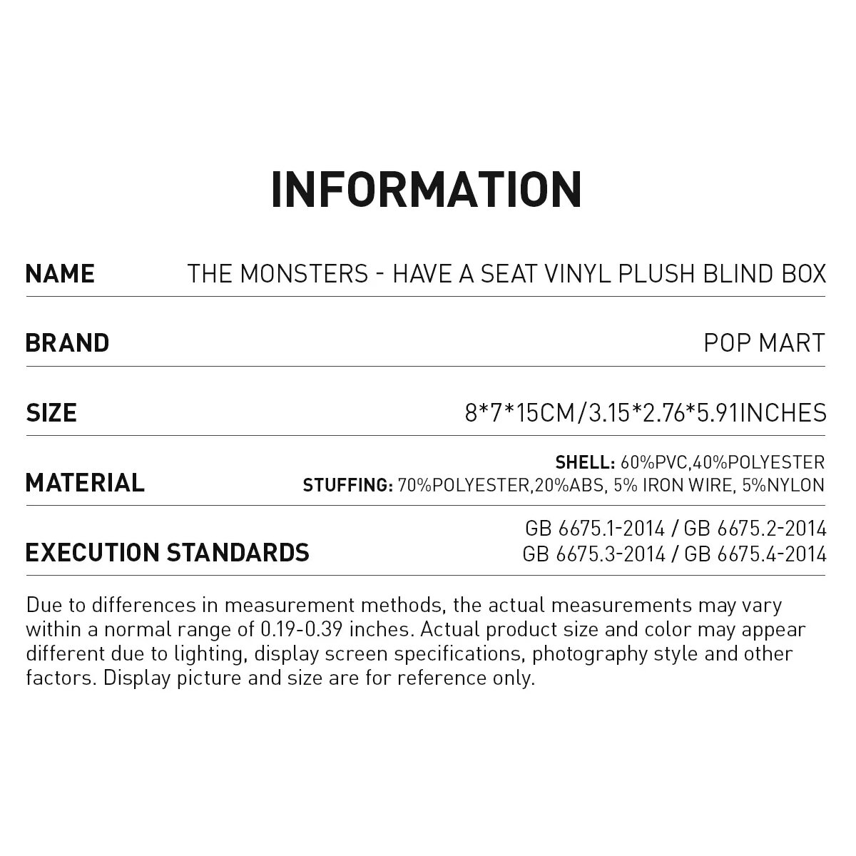 THE MONSTERS - Have a Seat Vinyl Plush Blind Box