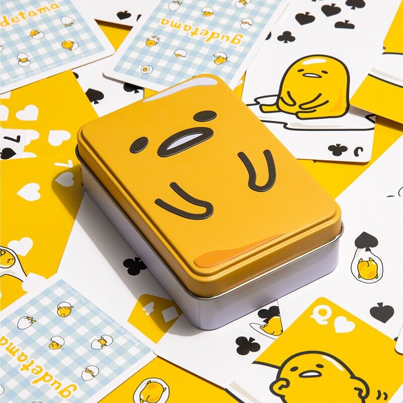 Gudetama-kortlek i plåtask