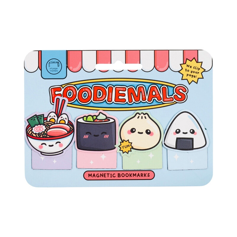 Magnetiska bokmärken - Foodiemals ramen & sushi, set