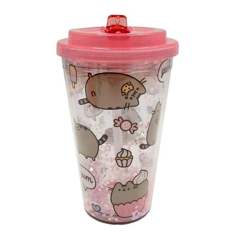 Glittrig Pusheen-tumbler Yum