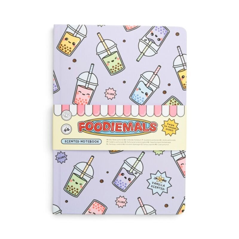 Doftande A5-anteckningsbok - Foodiemals Bubble Tea