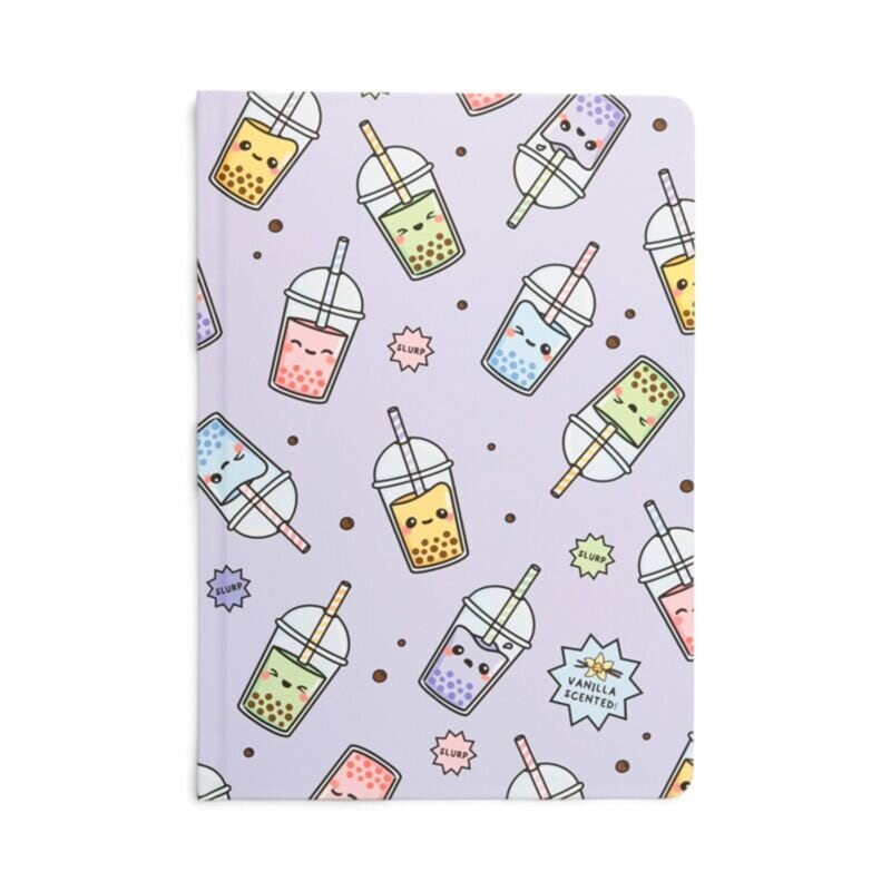 Doftande A5-anteckningsbok - Foodiemals Bubble Tea