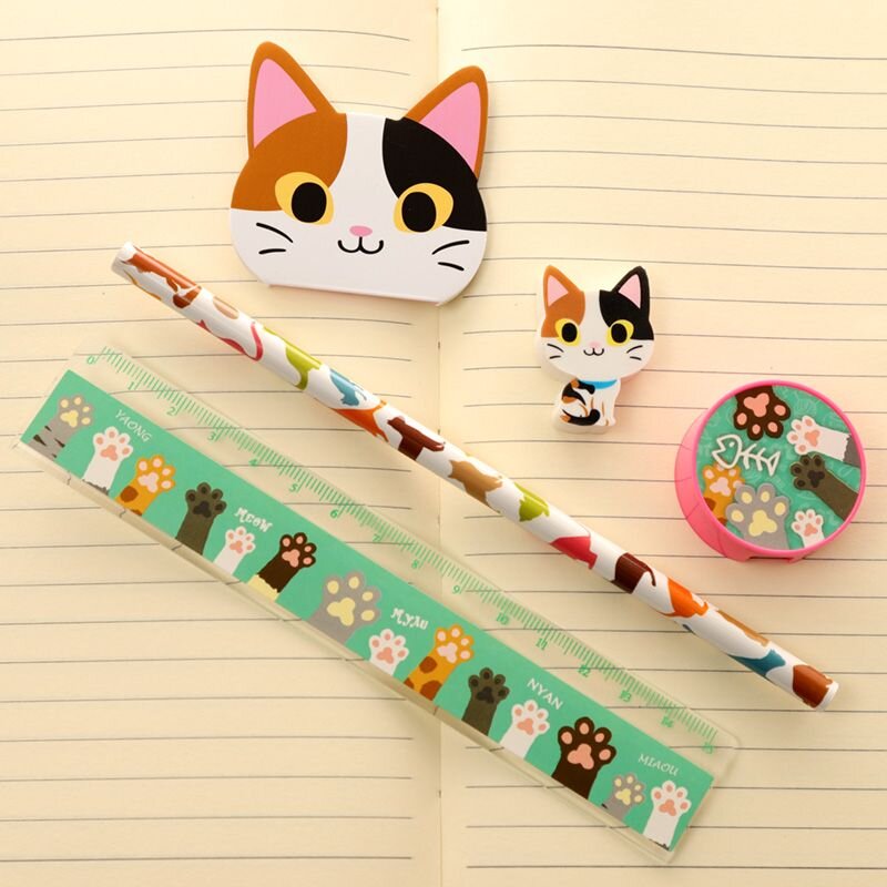 Stationery set i 5 delar - Kattunge, mixade