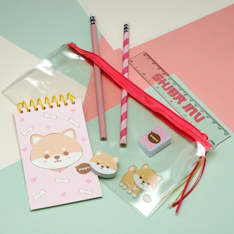 Stationery set i 7 delar - Shiba Inu