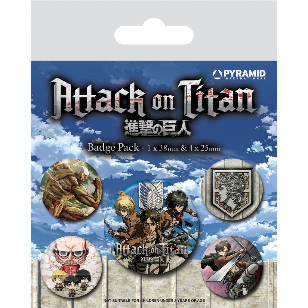 5-pack knappar - Attack on Titan, other side