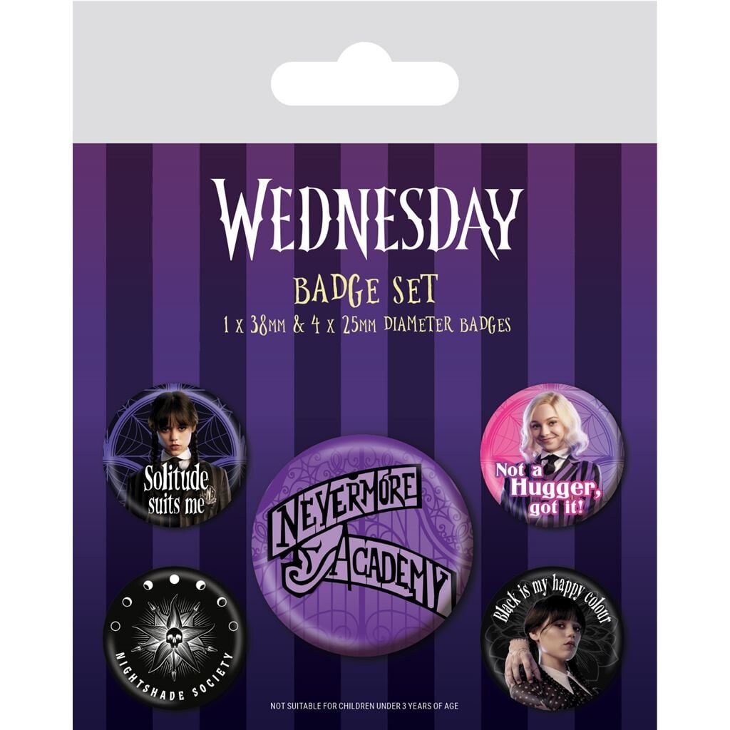5-pack knappar - Wednesday