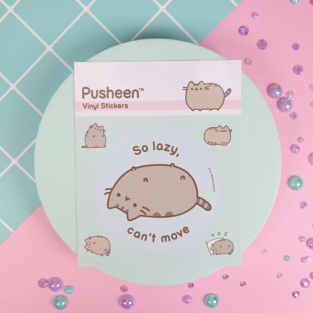 Stickers 5-pack - Pusheen, so lazy cant move