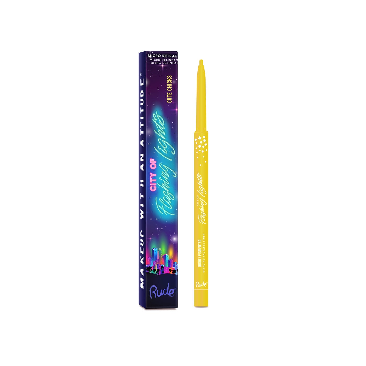City of Flashing Lights Micro Retractable Liner - Cute Chicks