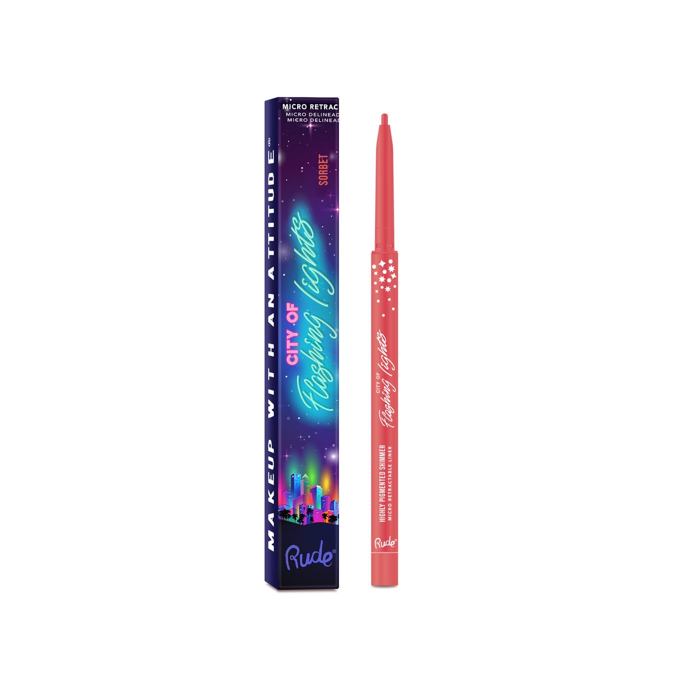 City of Flashing Lights Micro Retractable Liner - Sorbet