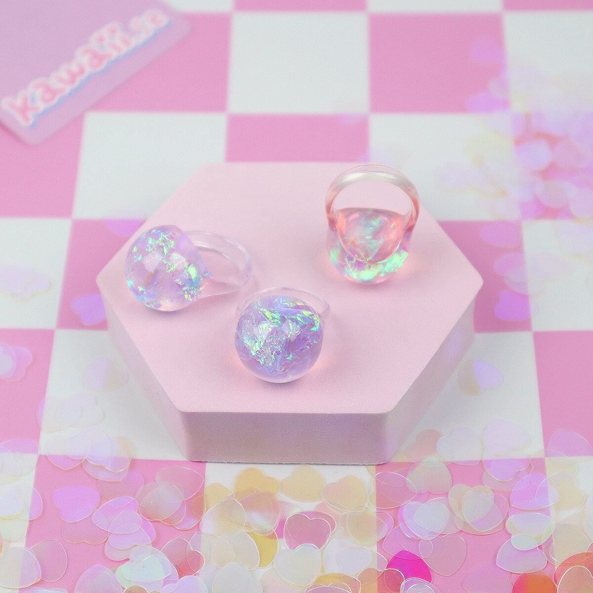 Chonky Ring - Iriserande Lila Glob