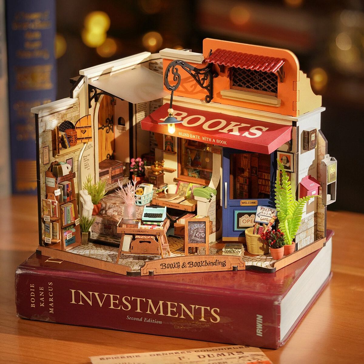 DIY Miniatyrmodell Corner Bookstore