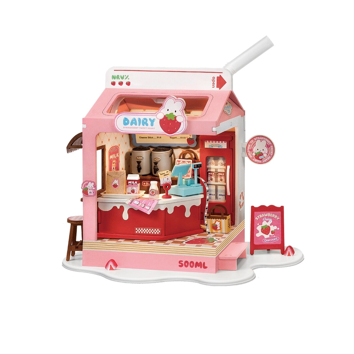 DIY Miniatyrmodell Strawberry Milk Box