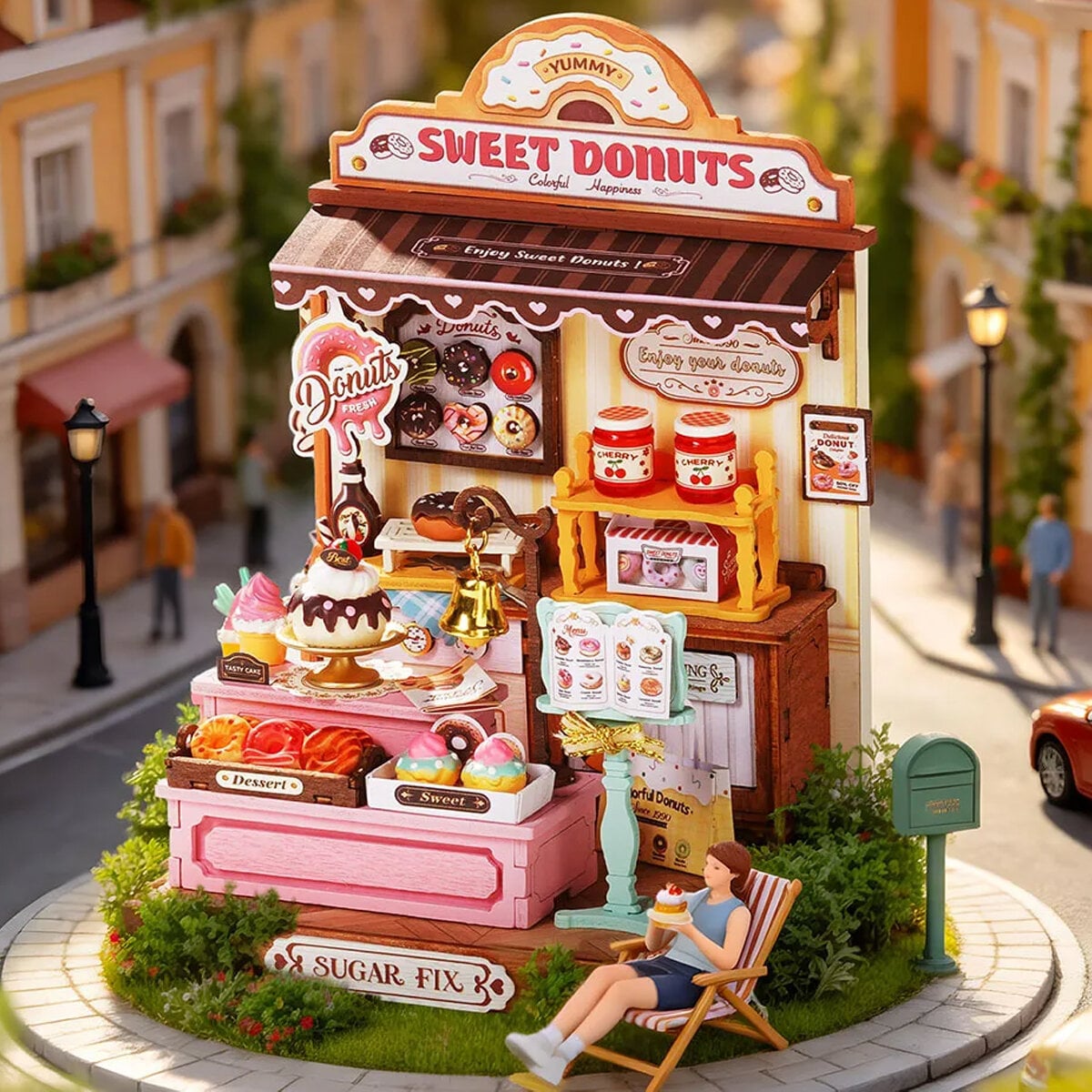 DIY Miniatyrmodell Sweetie´s Donut Shop