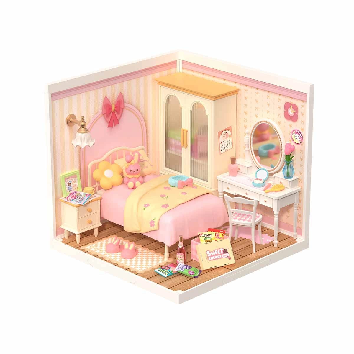 DIY Miniatyrmodell Lovely Pink Bedroom