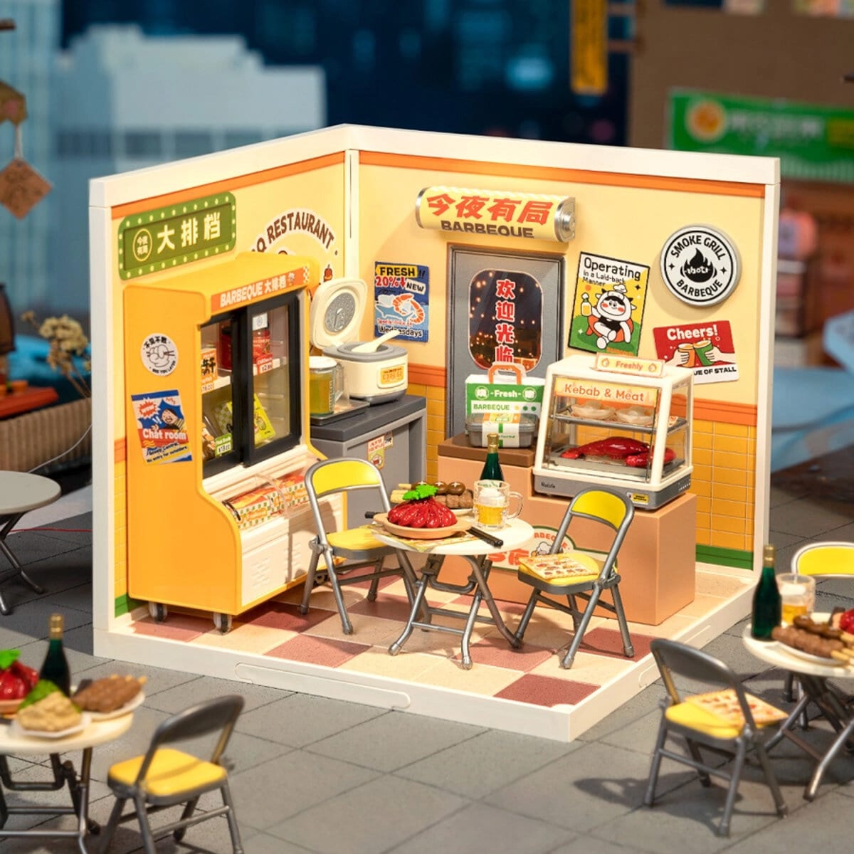 DIY Miniatyrmodell Night Out Food Stall