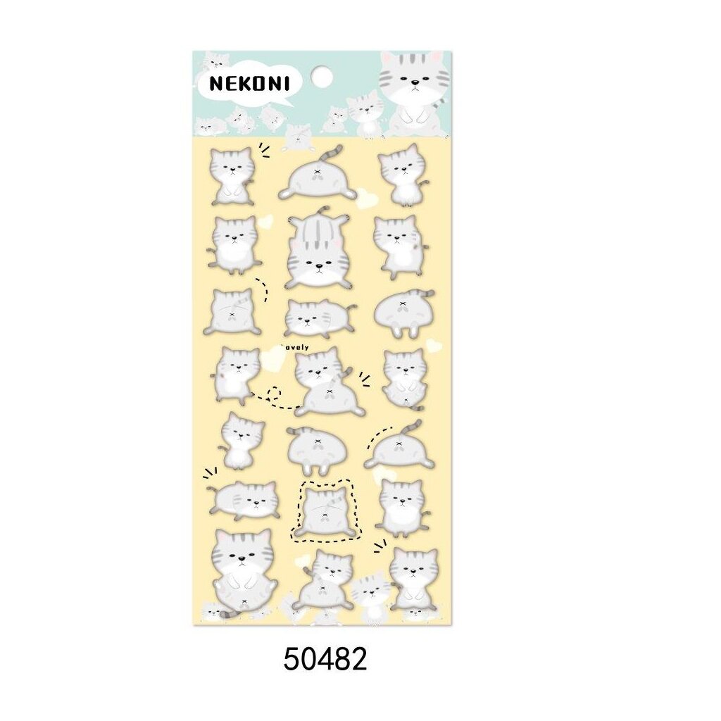 Puffy stickers - Grå katter (50482)