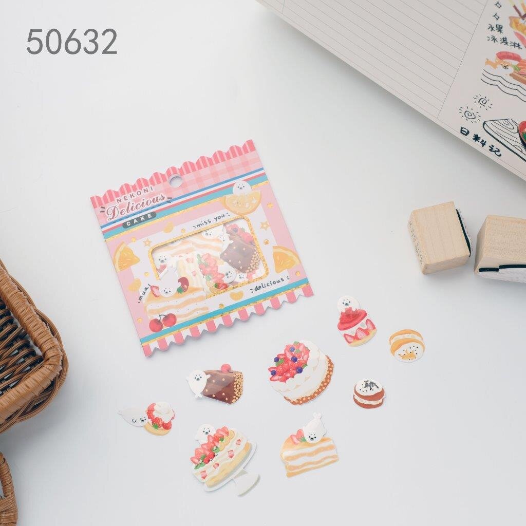 Lösa stickers - Säl och tårta (50632)