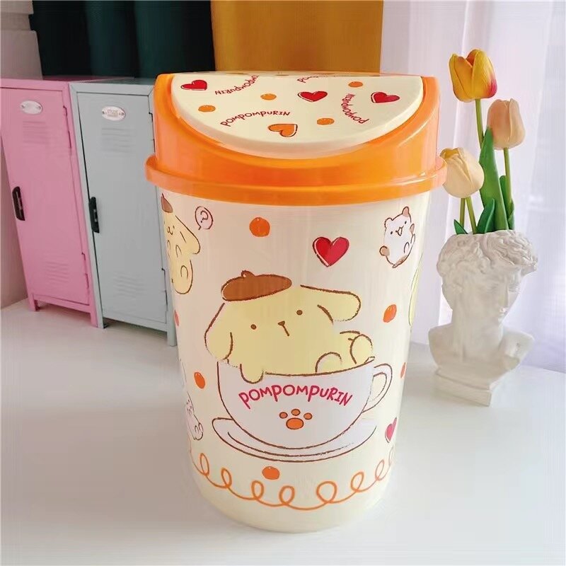 Pompom Purin-papperskorg med lock