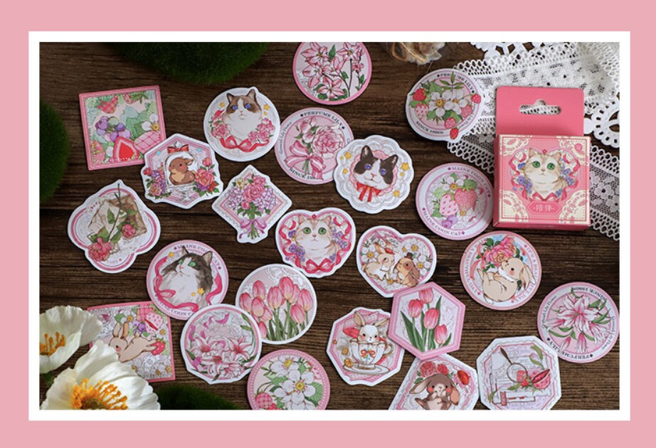 Stickers box - Katter och kaniner (3161)