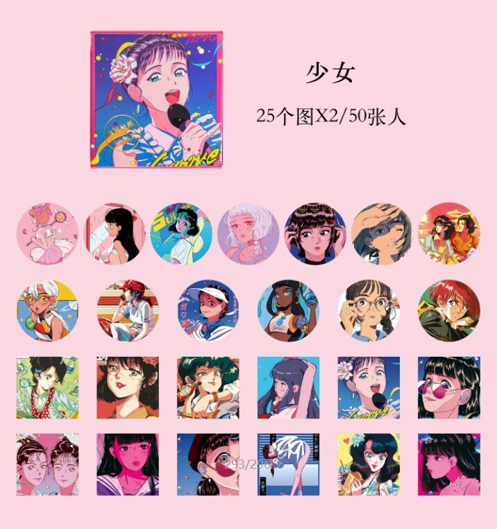 Stickers box - Anime girl, singer (922)