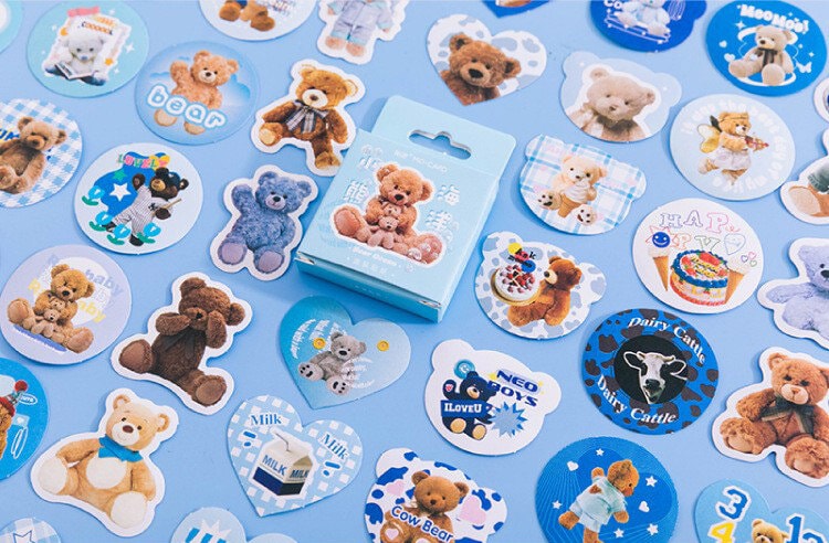 Stickers box - Blå nallar (038B)