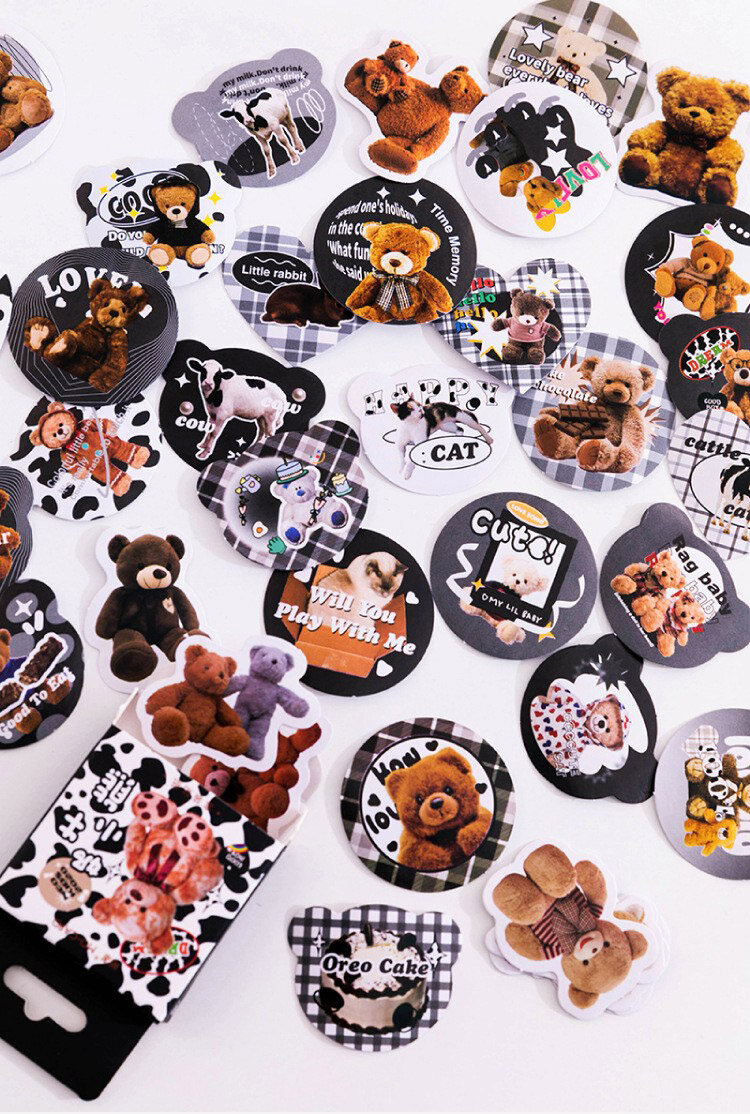 Stickers box - Ko-fläckiga nallar
