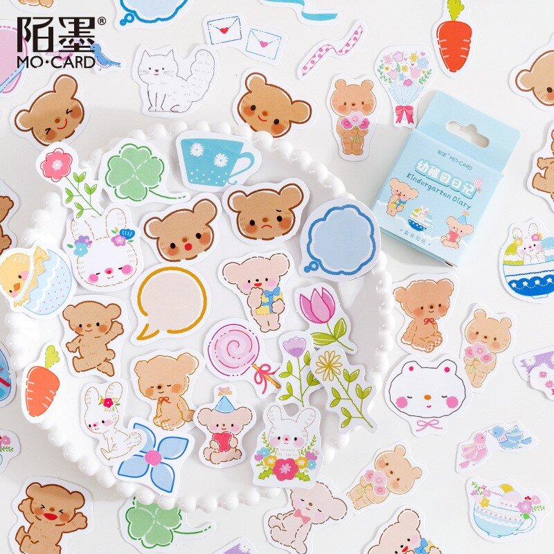 Stickers box - Bears with Flowers (E048)