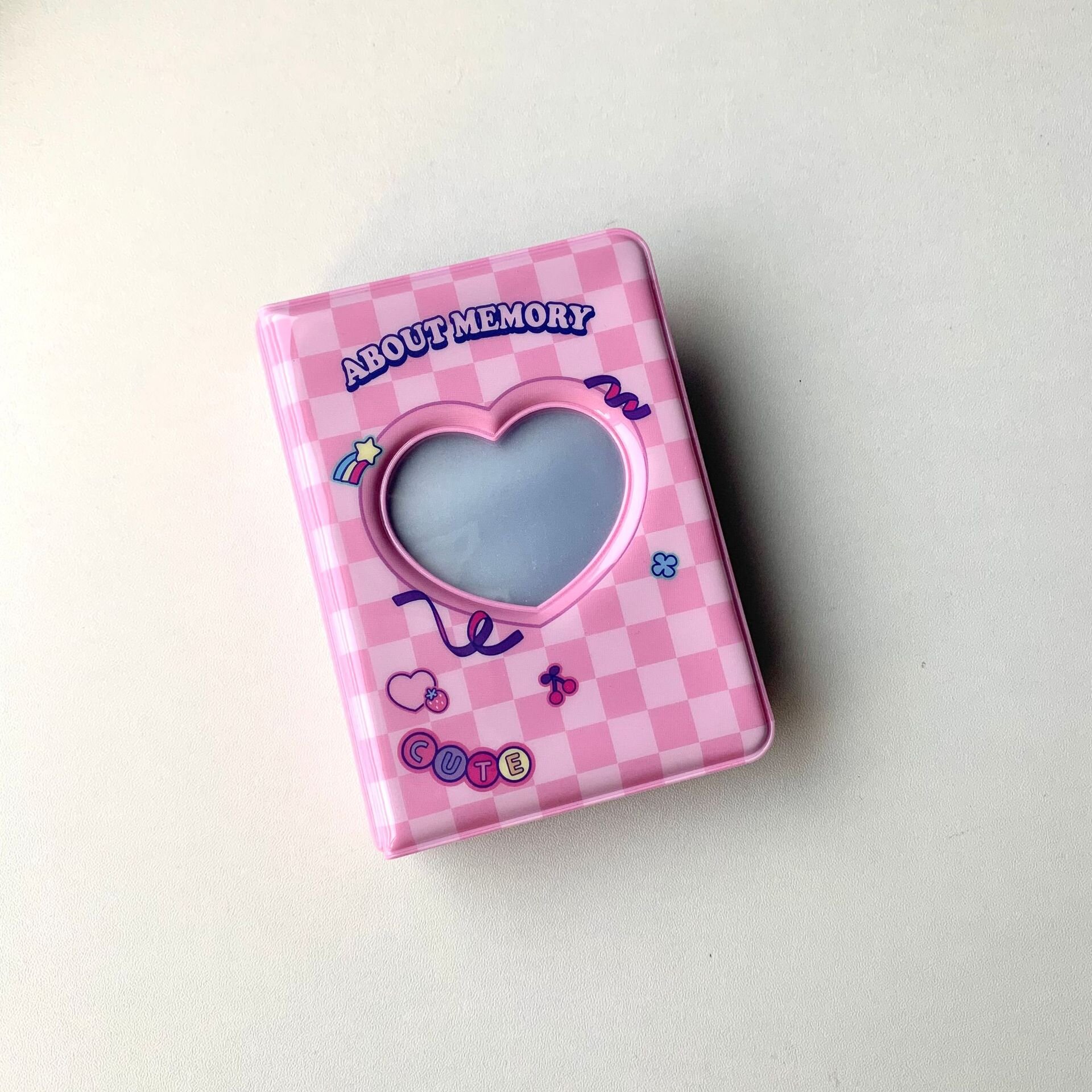 Mini-fotoalbum - Rutig med hjärta