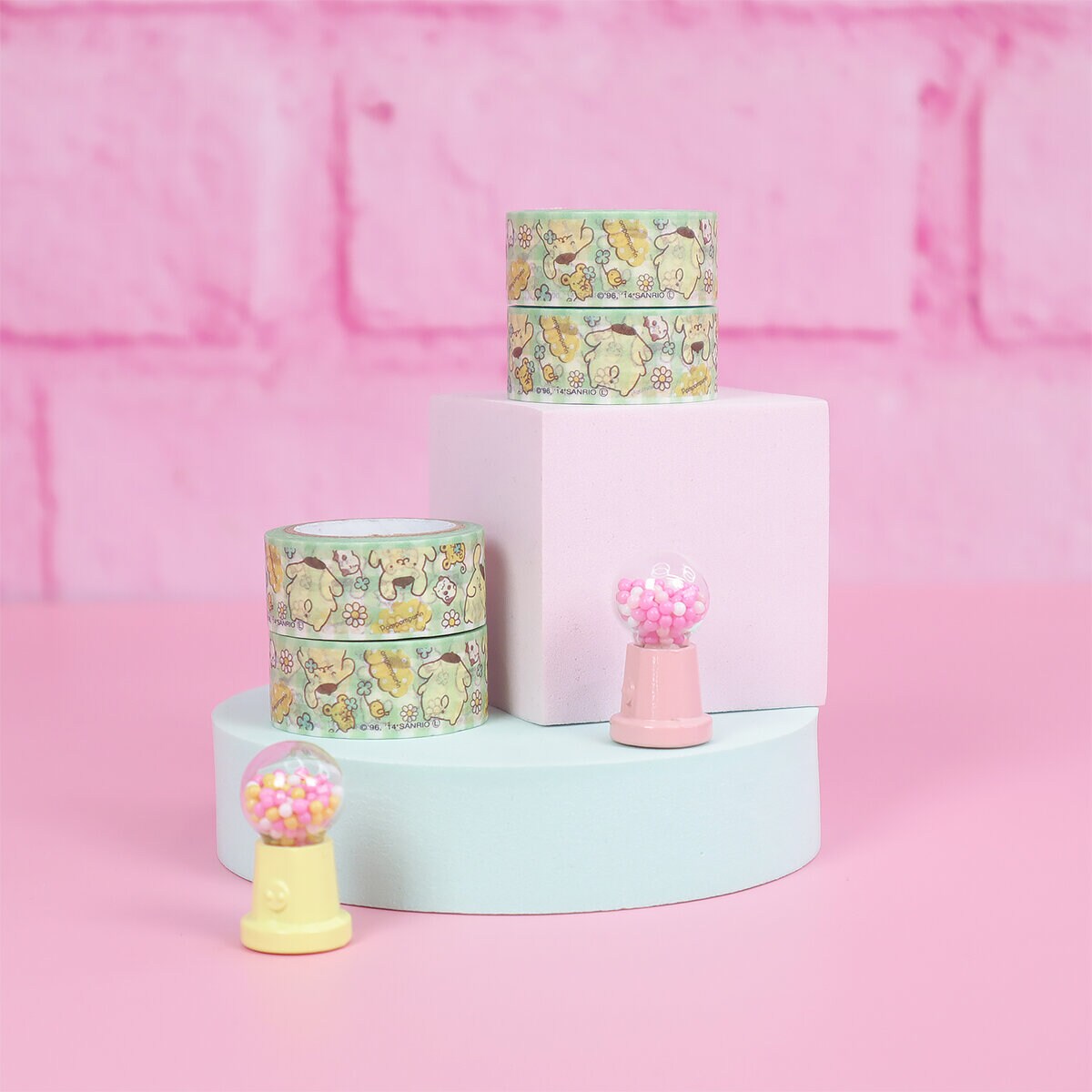 Washitejp - Pompom Purin, blommig
