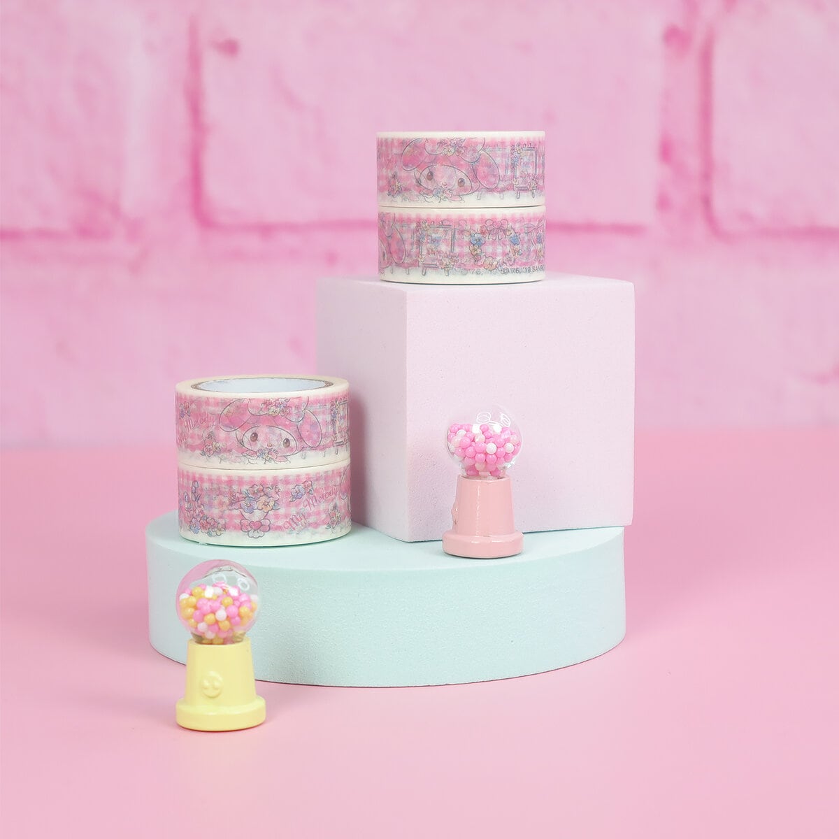 Washitejp - My Melody med blommor & rutor