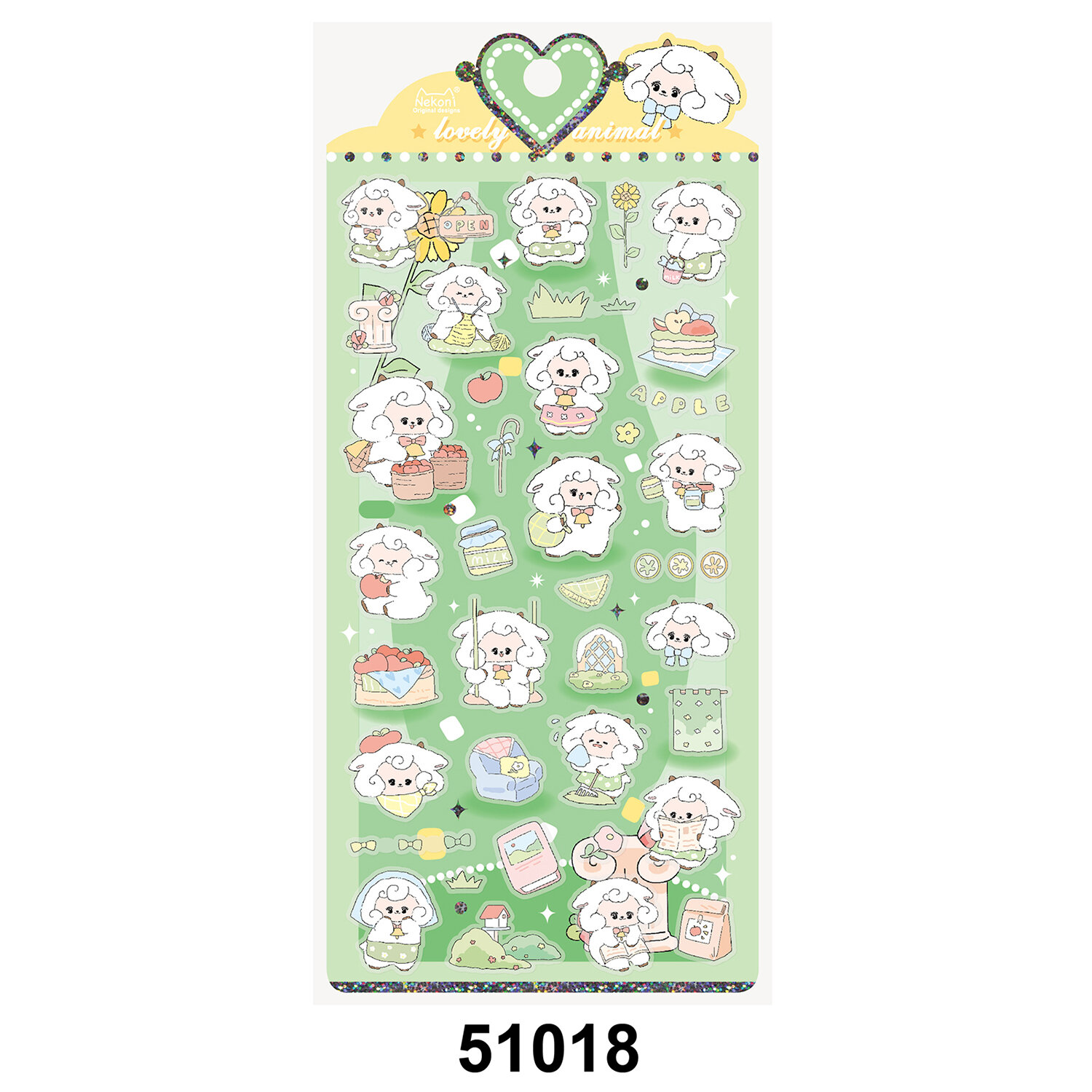 Holo stickers - Äppel-lamm (51018)