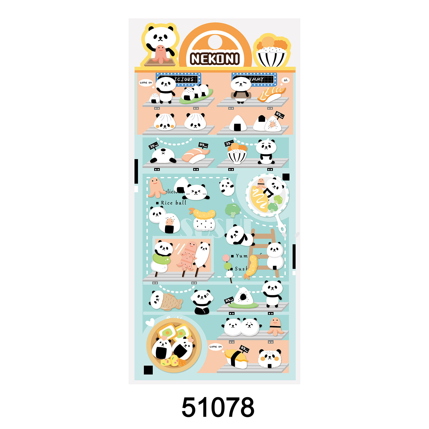 Stickers - Panda-sushi (51078)