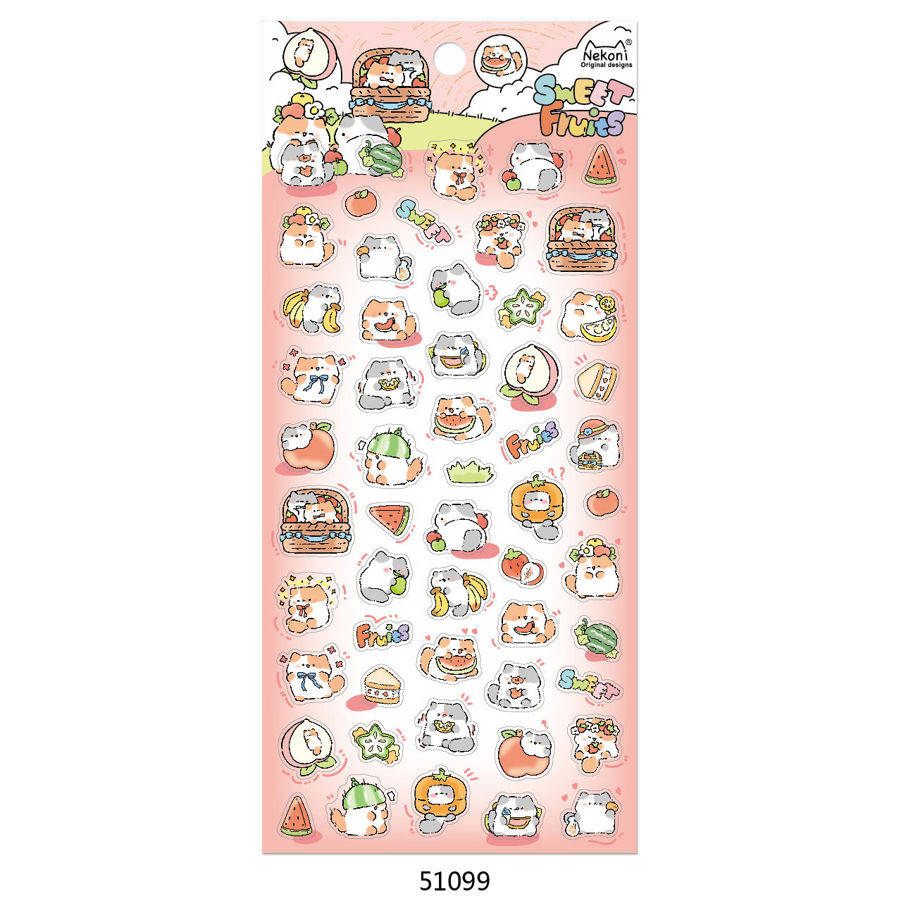 Stickers - Sweet fruits cat (51099)