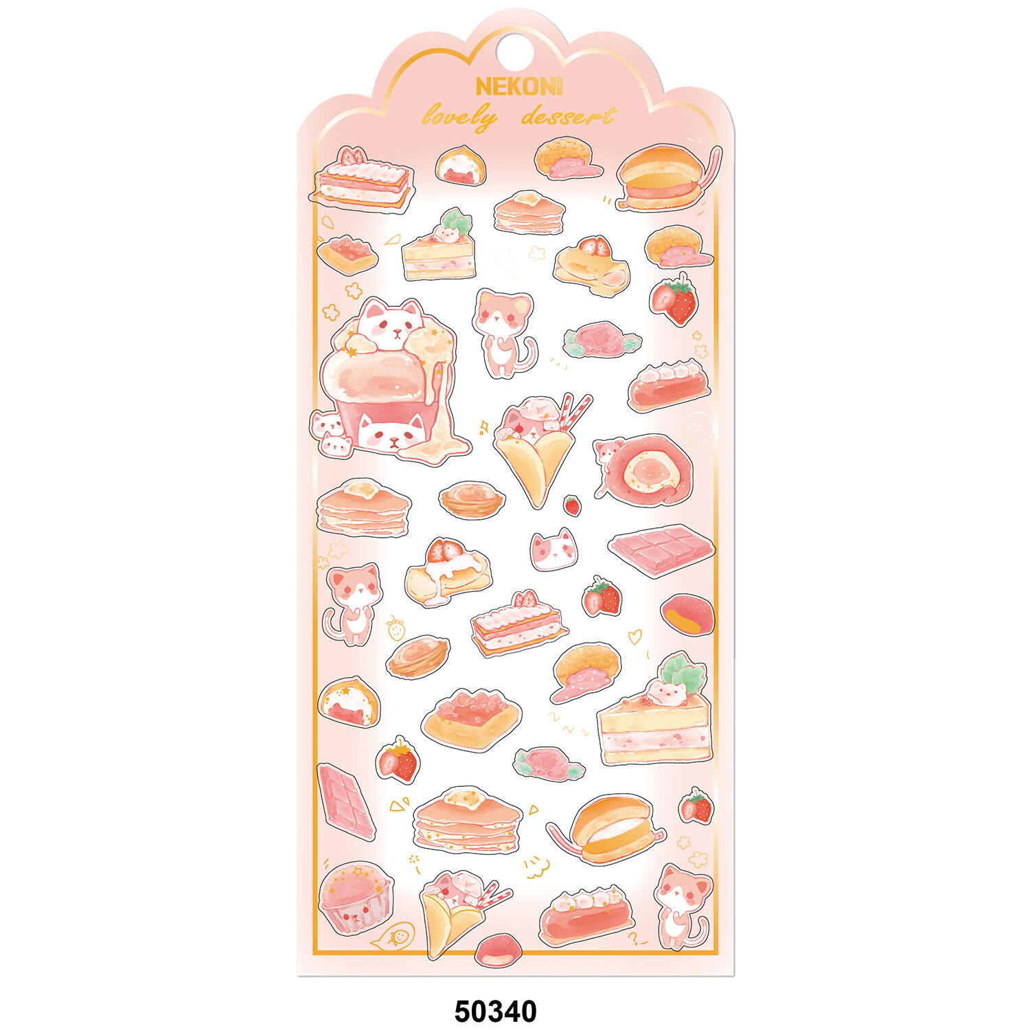 Clear stickers - Dessert-katter (50340)