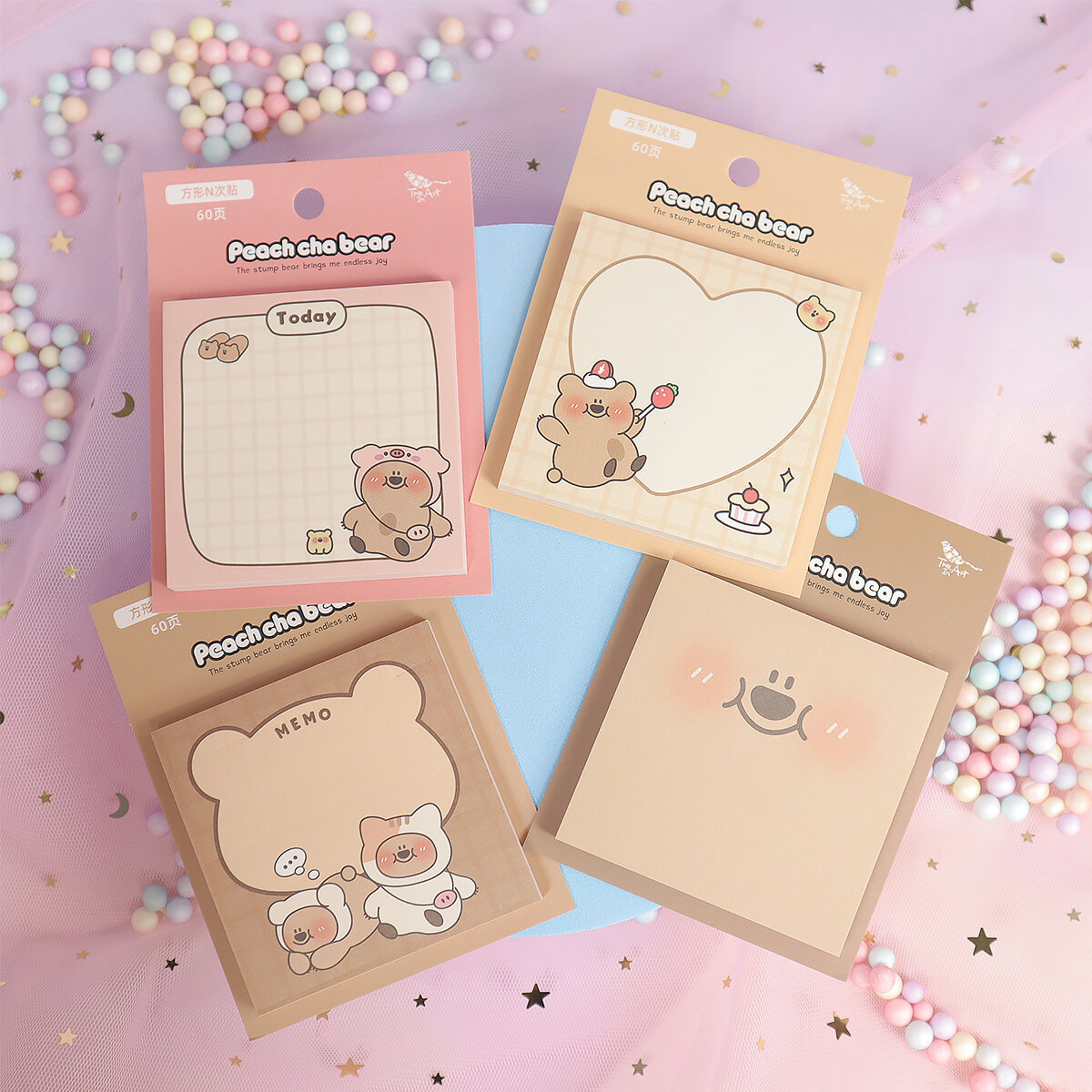 Peach Cha Bear post it-block