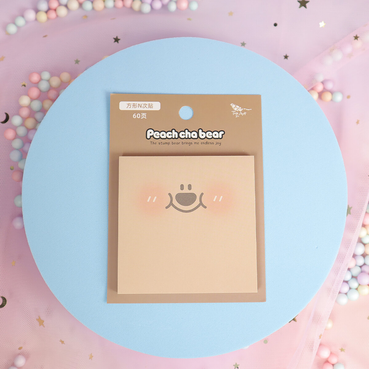 Peach Cha Bear post it-block