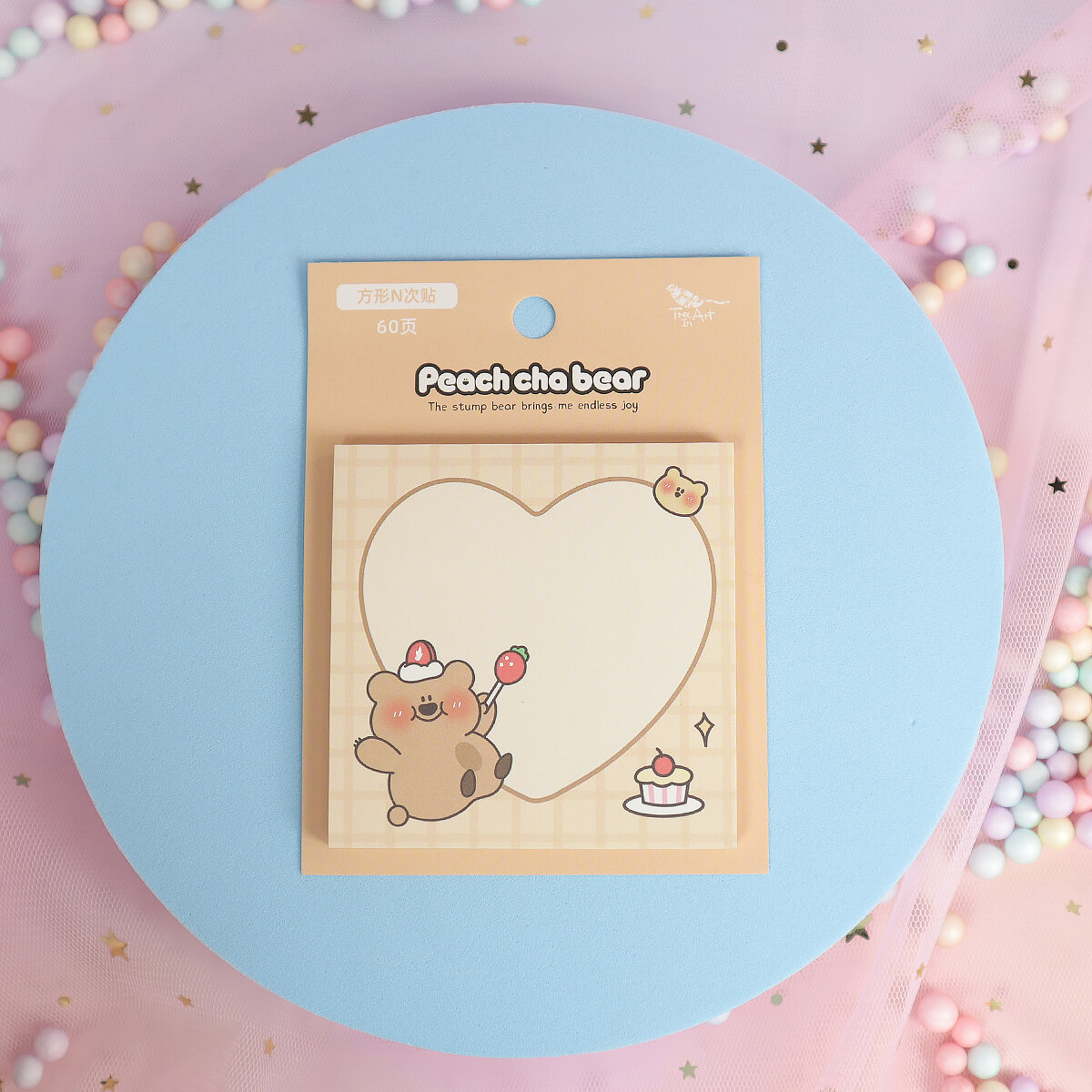 Peach Cha Bear post it-block