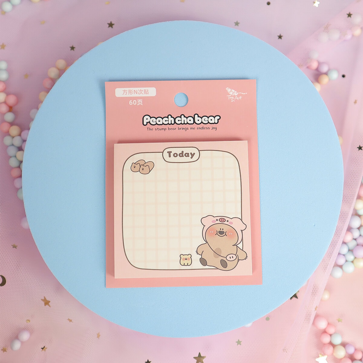 Peach Cha Bear post it-block