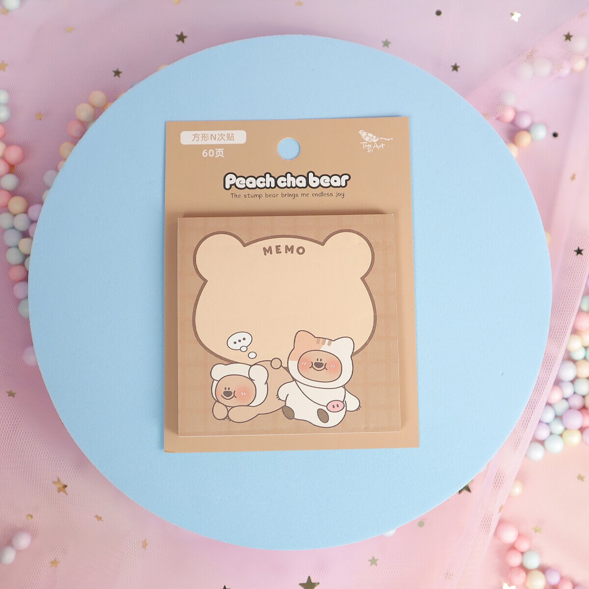 Peach Cha Bear post it-block