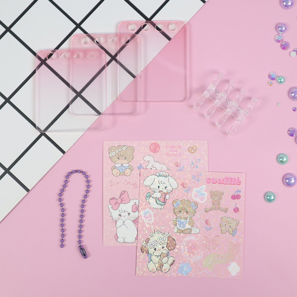 Mikko DIY-kit, akrylbok med stickers