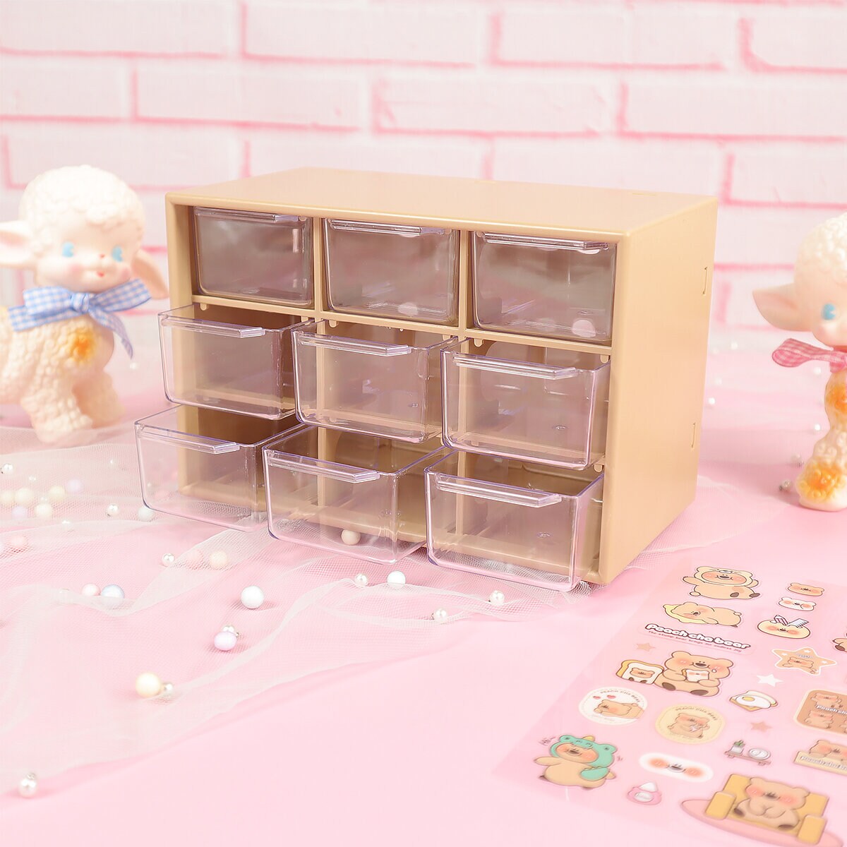 Peach Cha Bear förvaringsbyrå