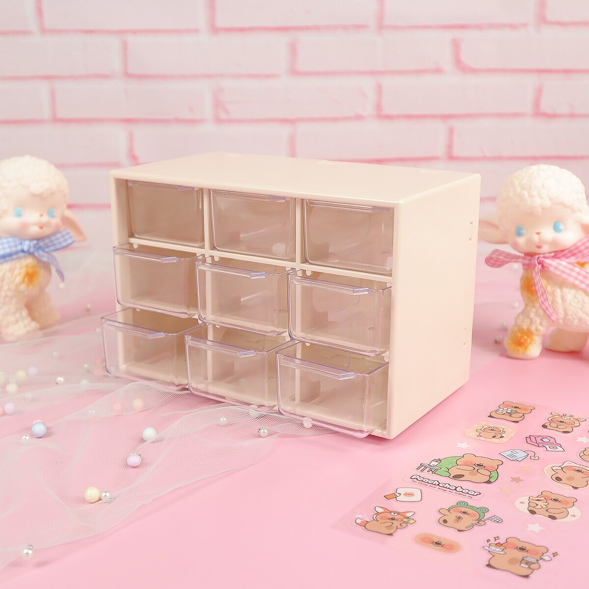 Peach Cha Bear förvaringsbyrå