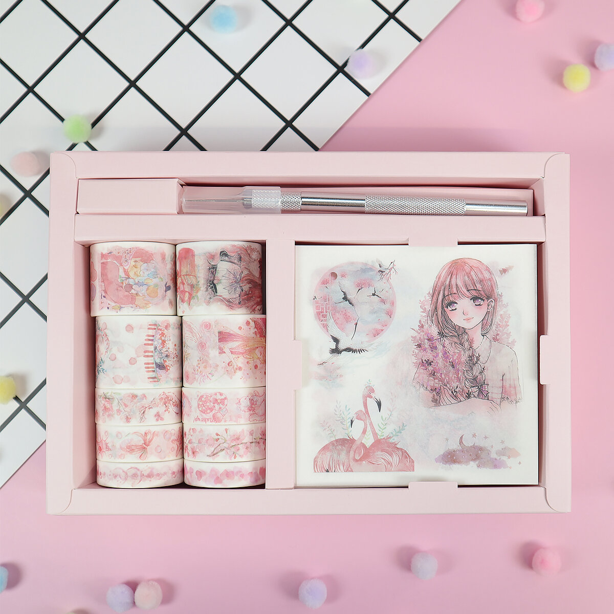 Rosa washi-kit Sweets Girl