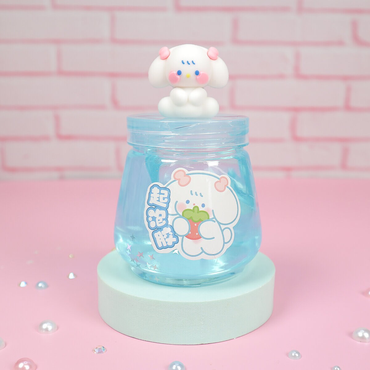 Fufubai glittrigt slime med figur