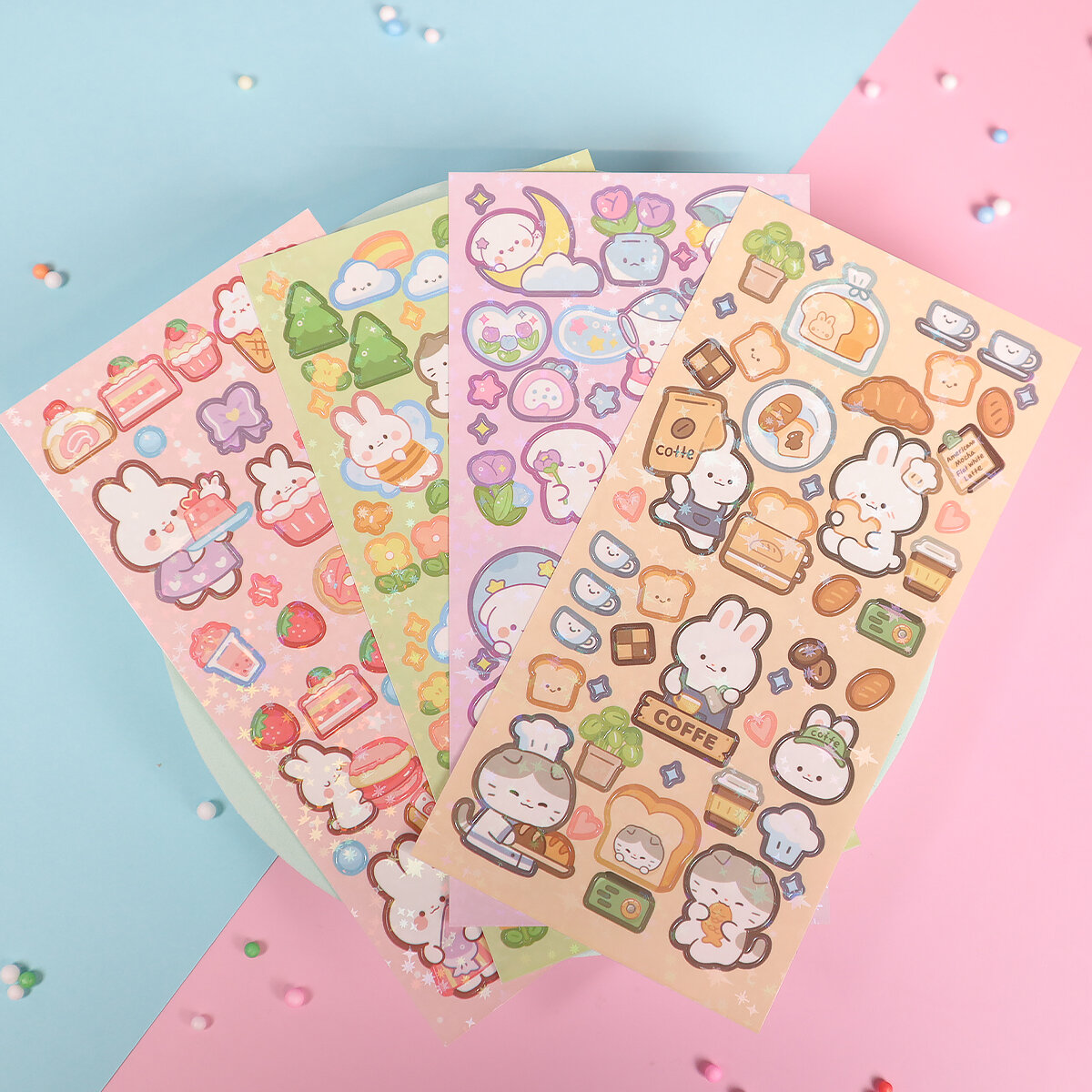 Cute Animals 4-pack stickersark 